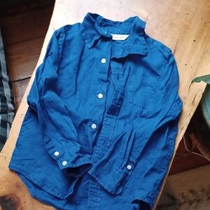 Janie and Jack Blue Linen Shirt